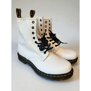 Dr Martens 1460 Boots Women's Smooth Leather White Size 10